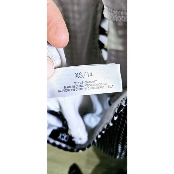 CCX Womens 14 One Piece Bathing Suit Black Gingham Plaid Lattice Cutout Swimsuit - Picture 6 of 7